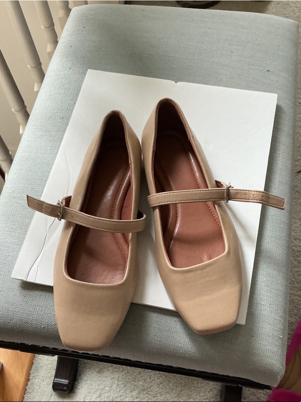 ASOS Beige Mary Jane Flats with Buckle Strap